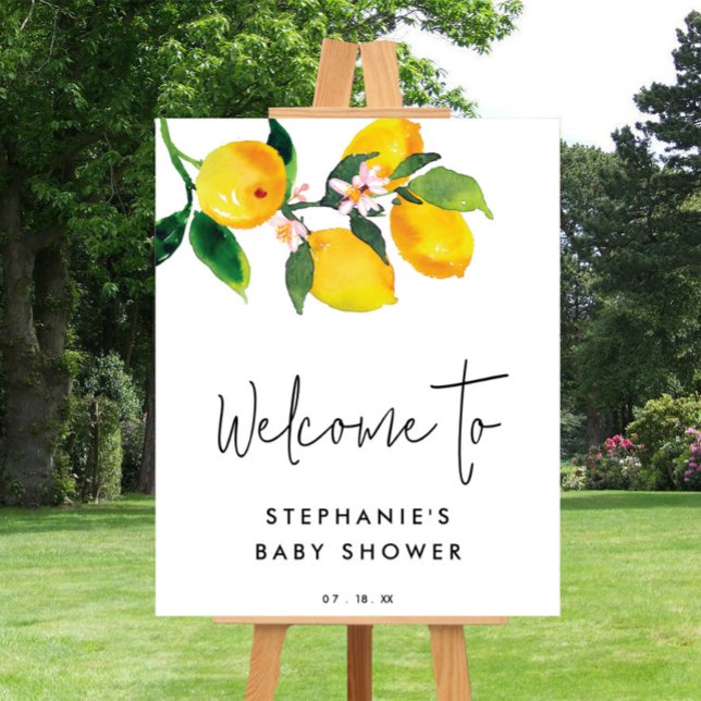 Lemon Citrus Fruit Summer Baby Shower Welcome Sign (Creator Uploaded)