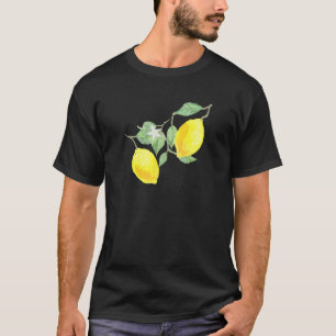 Lemon Citrus Fruit With Green Leaves T-Shirt
