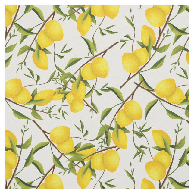 Lemon Citrus Fruits Fabric (Swatch)