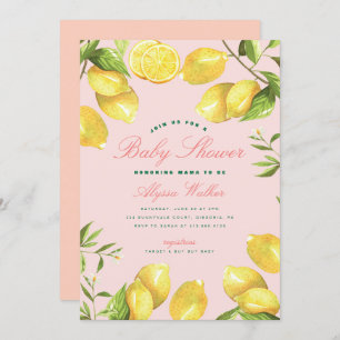 Lemon Citrus Gender Neutral Baby Shower Invitation