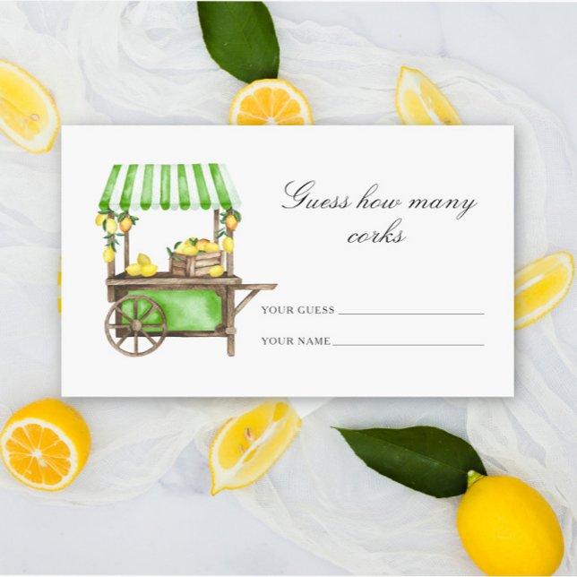 Lemon citrus - guess how many corks bridal game enclosure card (Creator Uploaded)