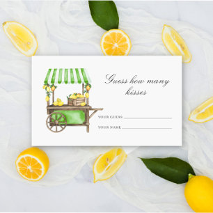 Lemon citrus - guess how many kisses bridal game enclosure card