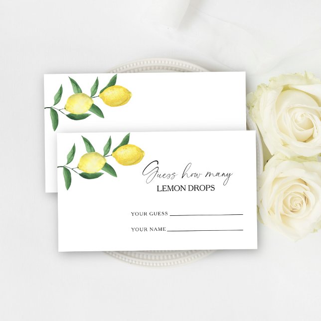 Lemon citrus - guess how many lemon drops enclosure card (Creator Uploaded)