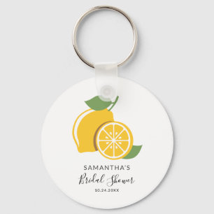 Lemon Citrus Hand-Lettered Bridal Shower Keepsake Key Ring