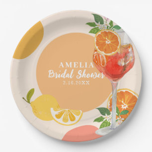 Lemon citrus Love at first spritz Bridal shower  Paper Plate