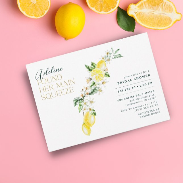 Lemon Citrus Main Squeeze Bridal Shower Invitation (Creator Uploaded)
