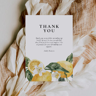 Lemon Citrus Main Squeeze Bridal Shower Thank You Card