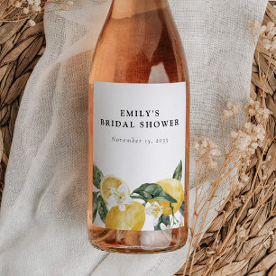 Lemon Citrus Main Squeeze Bridal Shower Wine Label