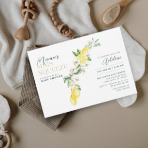 Lemon Citrus Mama's Main Squeeze Baby Shower Invitation