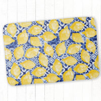 Lemon Citrus Mediterranean Blue White Tile