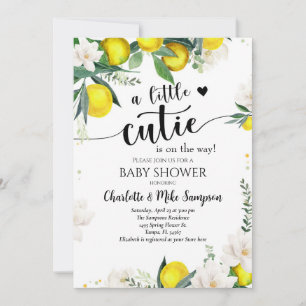 Lemon Citrus Mediterranean Botanical Baby Shower Invitation