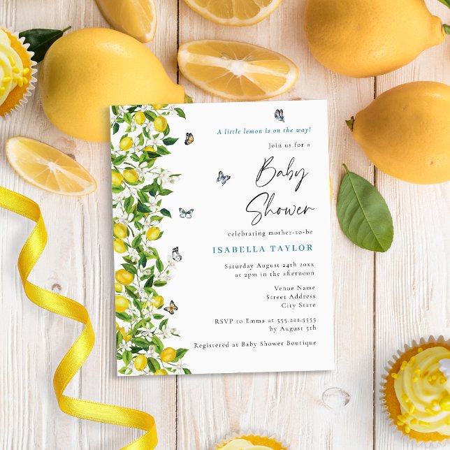 Lemon Citrus Modern Baby Shower Invitation (Creator Uploaded)