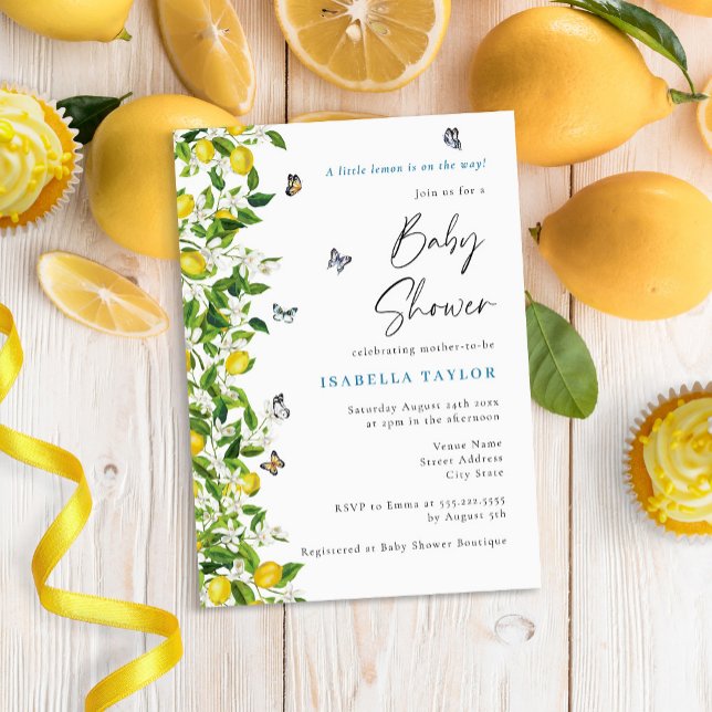 Lemon Citrus Modern Baby Shower Invitation (Creator Uploaded)