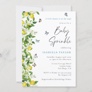 Lemon Citrus Modern Baby Shower Sprinkle Invitation