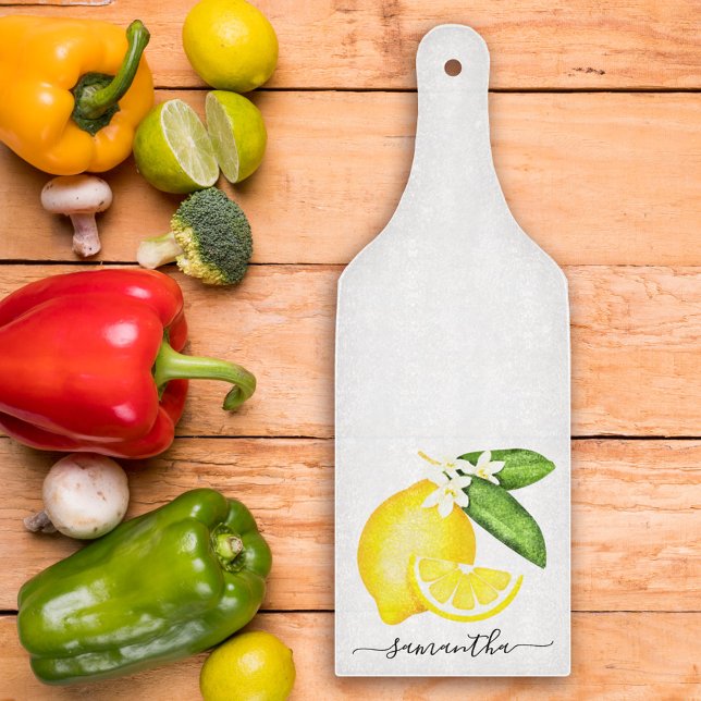 Lemon Citrus Monogram Cutting Board (Creator Uploaded)