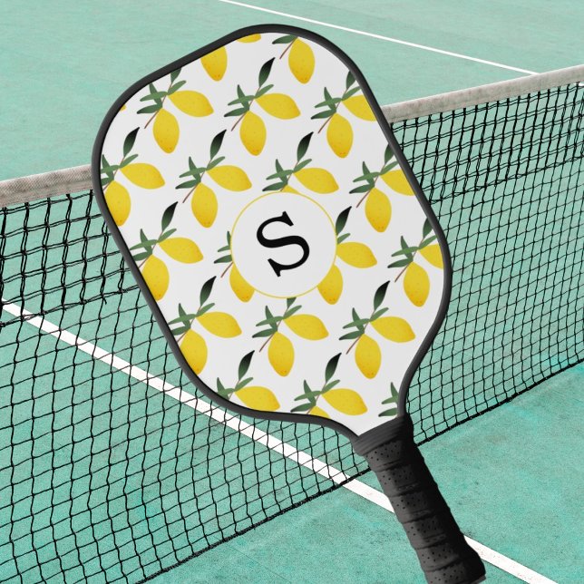 Lemon Citrus Monogram  Pickleball Paddle (Creator Uploaded)