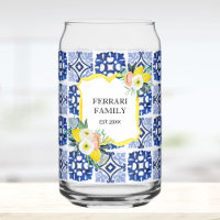 Lemon Citrus Navy Blue Italian Mediterranean