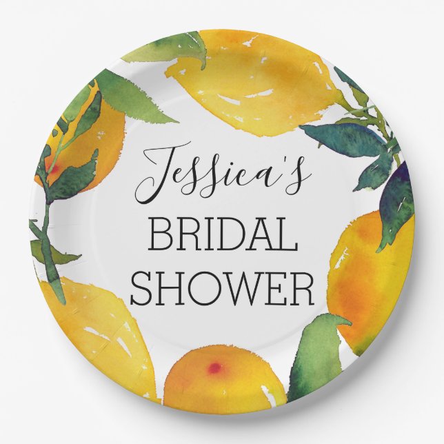 Lemon Citrus Paper Plate (Front)