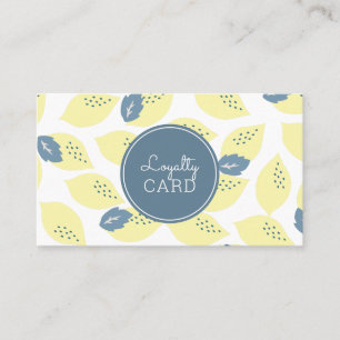 Lemon Citrus Pattern Cute Yellow Loyalty Card