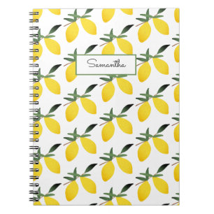 Lemon Citrus Pattern Name Notebook