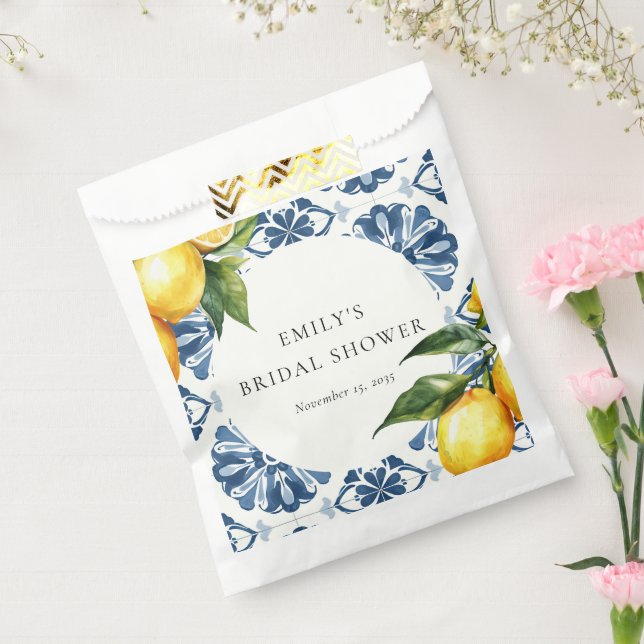 Lemon Citrus Positano Italian Bridal Shower Favour Bag (Sealed)