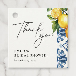 Lemon Citrus Positano Italian Bridal Shower Favour Tags