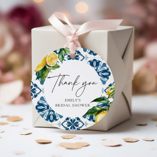 Lemon Citrus Positano Italian Bridal Shower Favour Tags