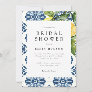 Lemon Citrus Positano Italian Bridal Shower Invitation
