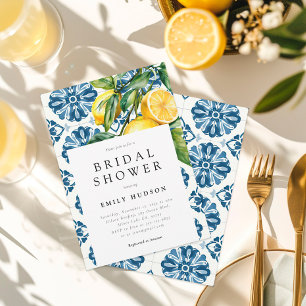 Lemon Citrus Positano Italian Bridal Shower Invitation