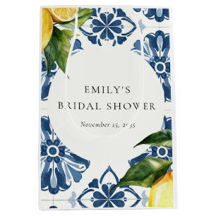 Lemon Citrus Positano Italian Bridal Shower Medium Gift Bag