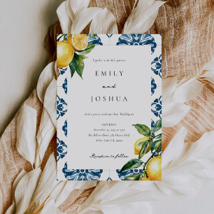 Lemon Citrus Positano Italian Wedding Invitation