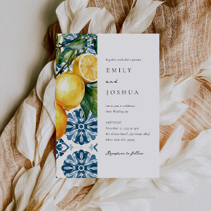 Lemon Citrus Positano Italian Wedding Invitation
