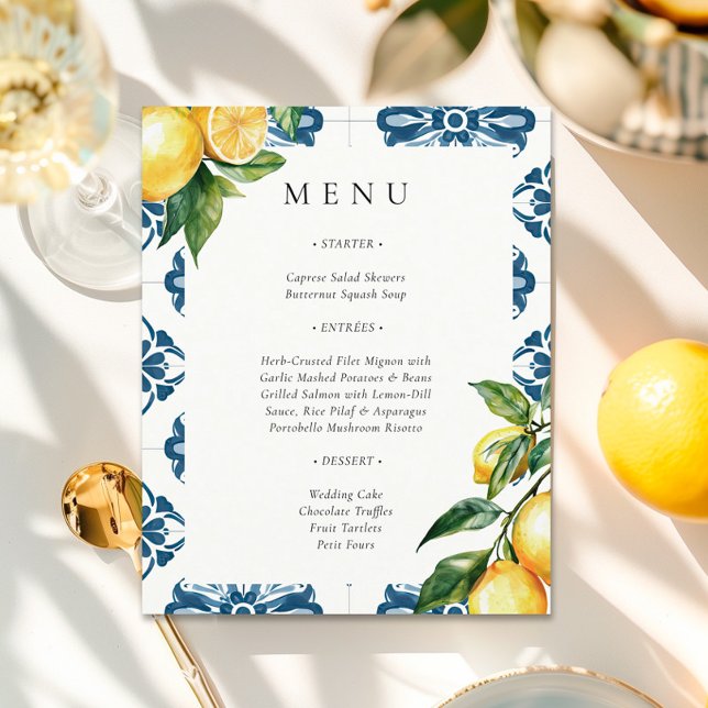 Lemon Citrus Positano Italian Wedding Menu (Creator Uploaded)