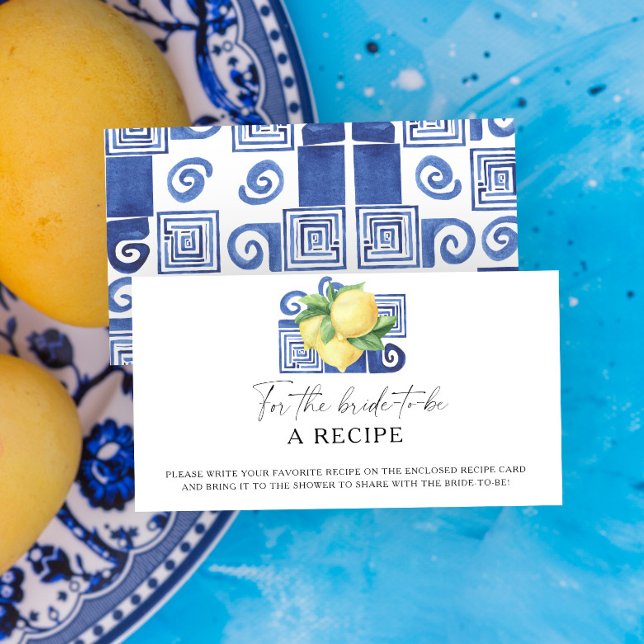 Lemon Citrus - Recipe for the bride to be  Enclosure Card (Creator Uploaded)