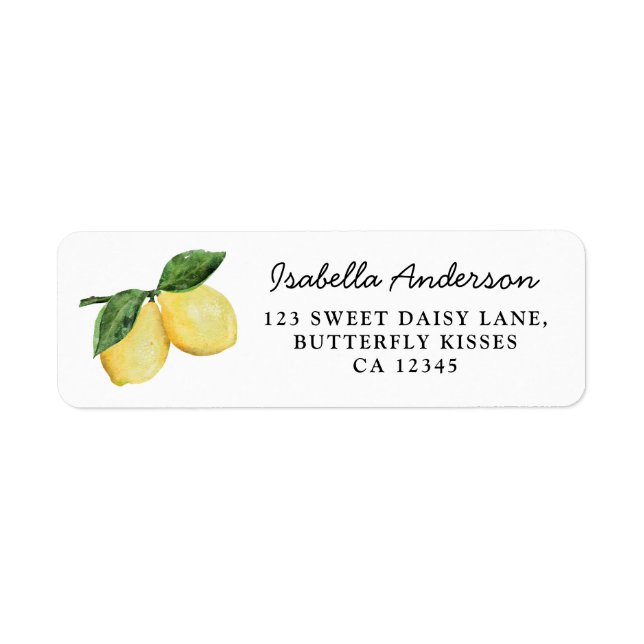 Lemon Citrus Return Address Label (Front)