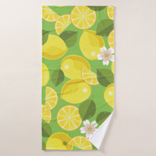Lemon citrus seamless pattern background bath towel
