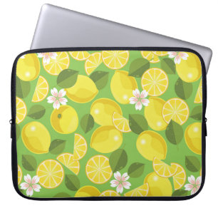 Lemon citrus seamless pattern background laptop sleeve
