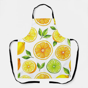Lemon Citrus Slice Pattern Apron