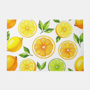 Lemon Citrus Slice Pattern Doormat