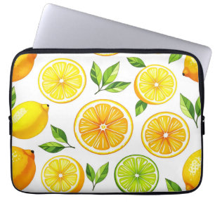 Lemon Citrus Slice Pattern Laptop Sleeve