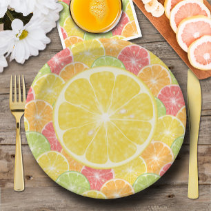 Lemon Citrus Slices Paper Plate