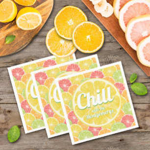 Lemon Citrus Slices Summer Napkin