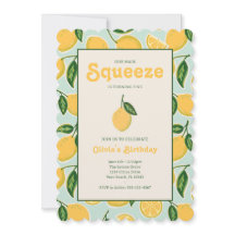 Lemon Citrus Squeeze Summer Birthday Invite