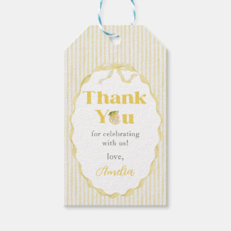 Lemon Citrus Stripes  Baby Shower Gift Tags