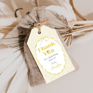 Lemon Citrus Stripes  Baby Shower Gift Tags