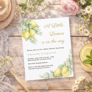 Lemon citrus summer Baby Shower invitation
