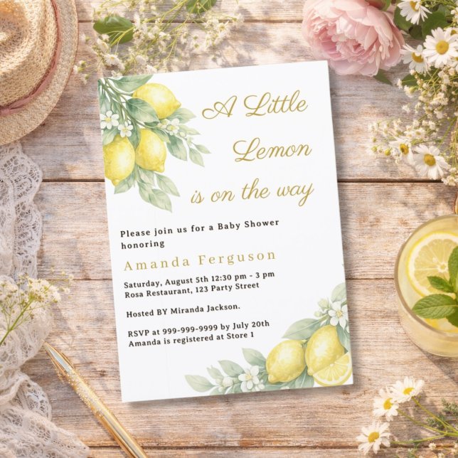 Lemon citrus summer Baby Shower Invitation (Creator Uploaded)