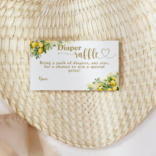 Lemon Citrus Summer Diaper Raffle Baby Shower Enclosure Card