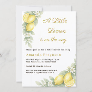 Lemon citrus summer garden Baby Shower Invitation