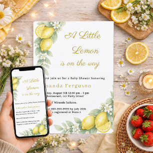Lemon citrus summer garden Baby Shower Invitation
